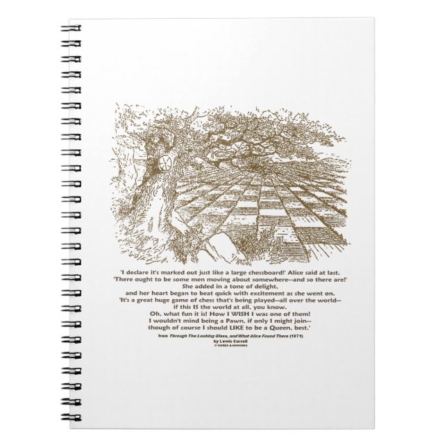 Like A Large Chessboard Game Of Chess Wonderland Notebook (Front)