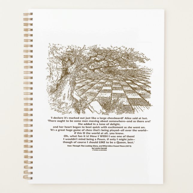 Like A Large Chessboard Game Of Chess Wonderland Planner (Front)