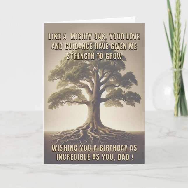 Like a Mighty Oak Birthday Card for Dad (Front)