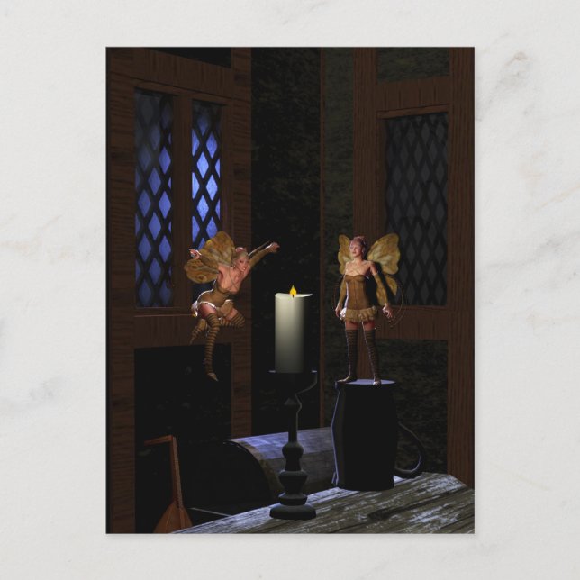 Like a moth to a flame fairy art, postcard (Front)