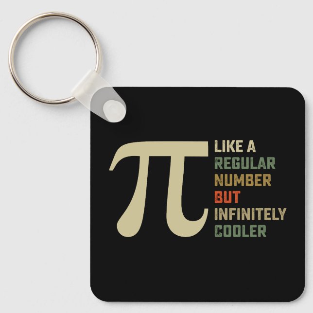 Like a Regular Number But Infinitely Cooler Pi Day Keychain (Front)