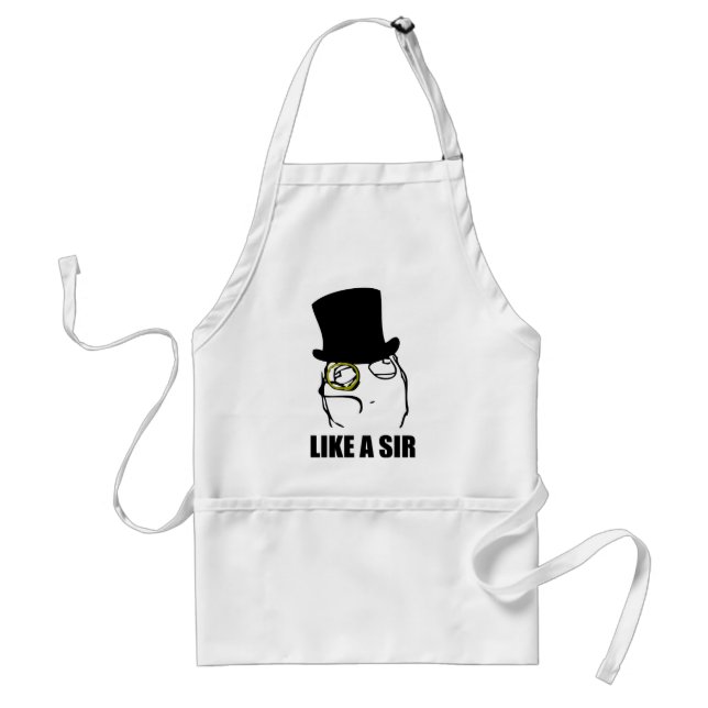 Like a Sir Monocle Rage Face Meme Standard Apron (Front)