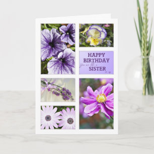 Like a sister to me,Lavender hues floral birthday Card