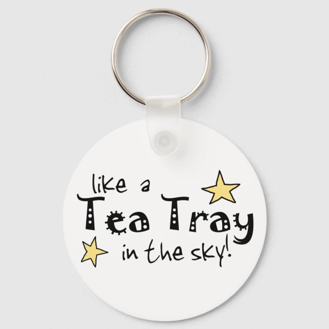 Like a tea Tray in the Sky Keychain (Front)