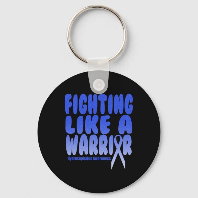 Like A Warrior! Hydrocephalus Awareness  Keychain (Front)