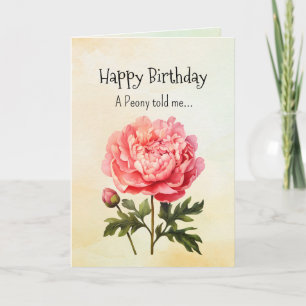 Like an Peony Your Birthday Personalities  Card