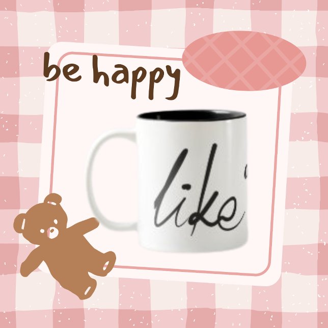  Like and Love, Black Typography  Two-Tone Coffee Mug (Creator Uploaded)