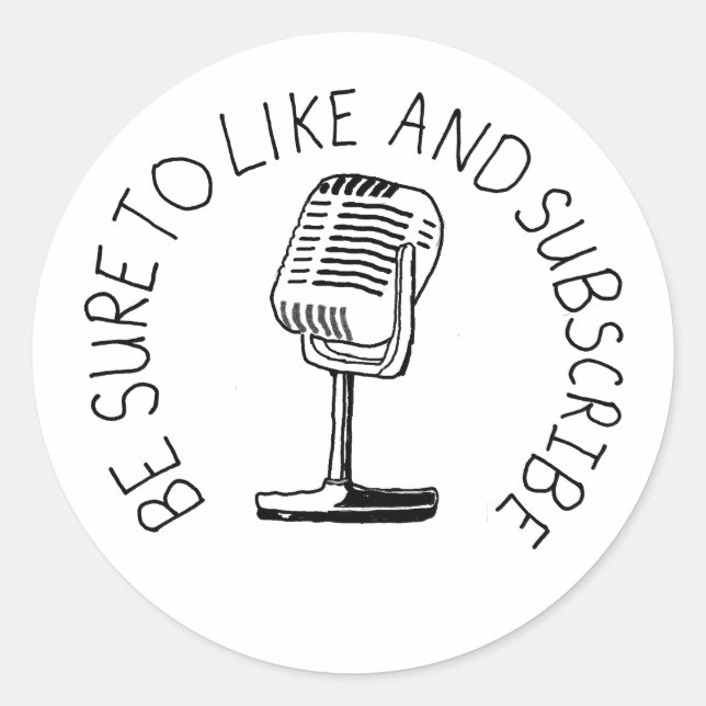 Like and Subscribe Classic Round Sticker (Front)