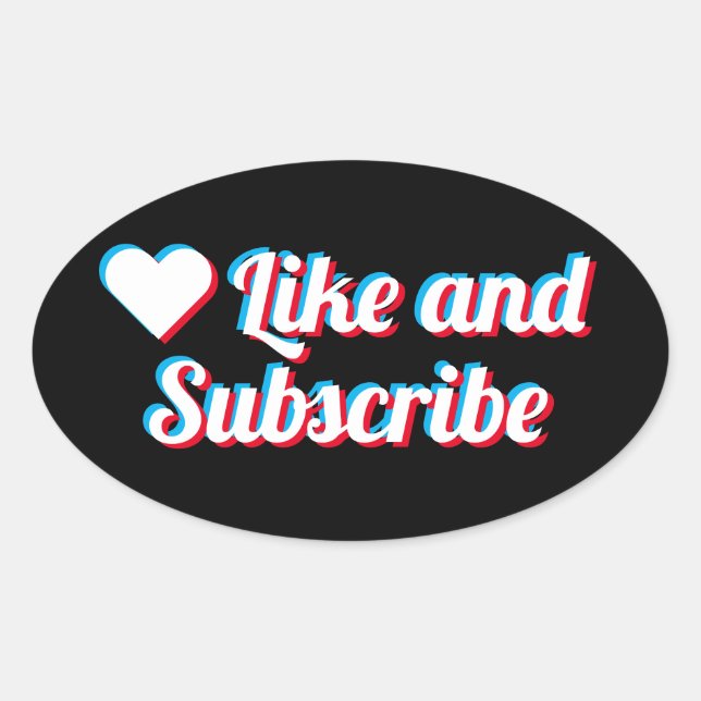 Like And Subscribe Oval Sticker (Front)