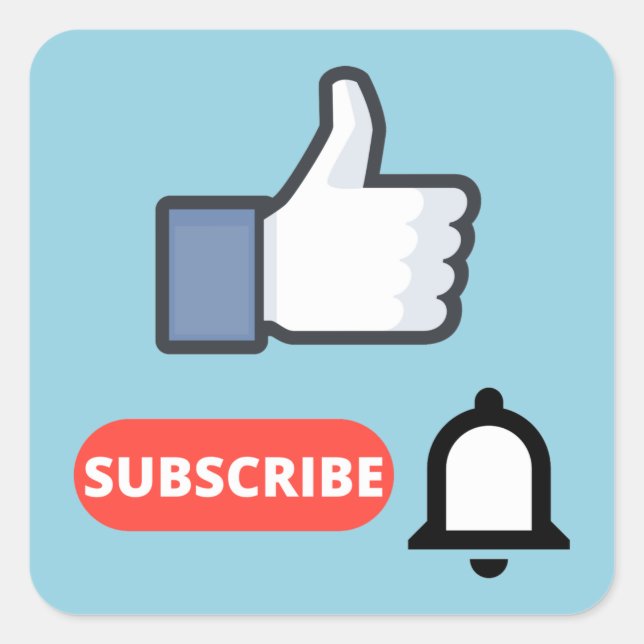 Like and Subscribe Square Sticker (Front)