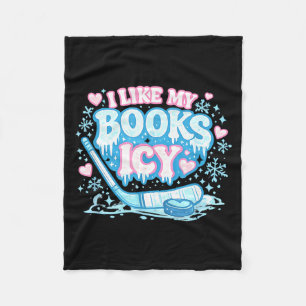 Like books icy funny book lover hockey reading fleece blanket