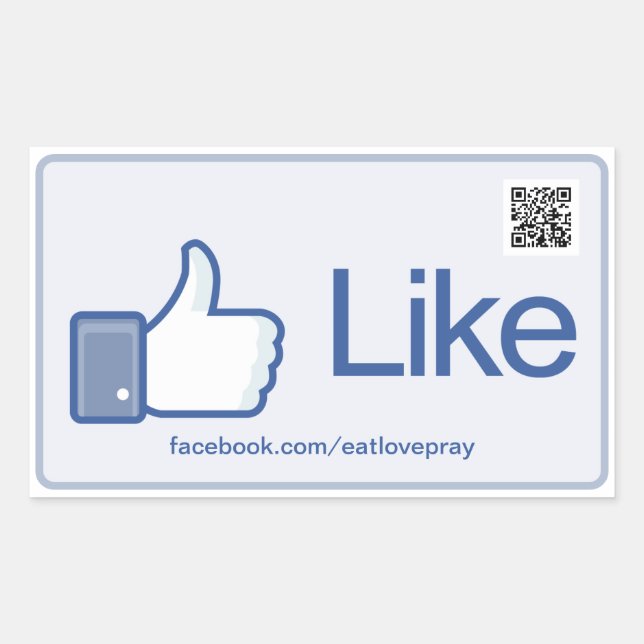 Like Button - Promotional stickers with QR Code (Front)