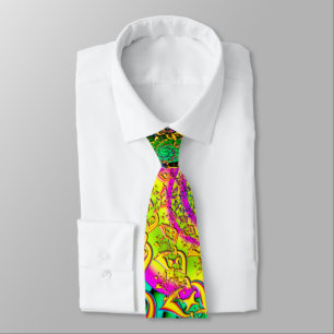 Like Candy Vibrant Psychedelic Fractal Tie