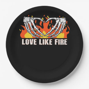 Like Classic - Skeleton Hands Heart  Paper Plate