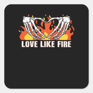 Like Classic - Skeleton Hands Heart Square Sticker