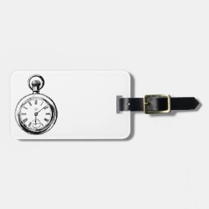 Like Clockwork Pocket Watch Illustration Luggage Tag