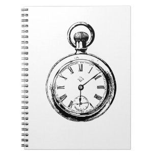 Like Clockwork Pocket Watch Illustration Notebook