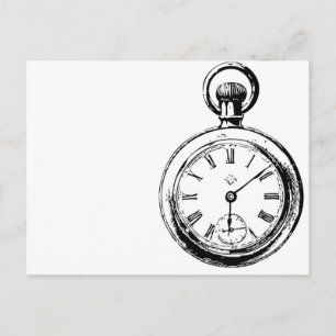 Like Clockwork Pocket Watch Illustration Postcard