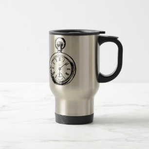 Like Clockwork Pocket Watch Illustration Travel Mug