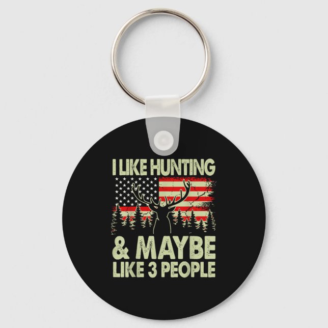 Like Deer Hunting Maybe Like 3 People Dad Gift Son Keychain (Front)