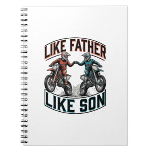 Like Father Like Son Motocross Vintage Vector Shir Notebook