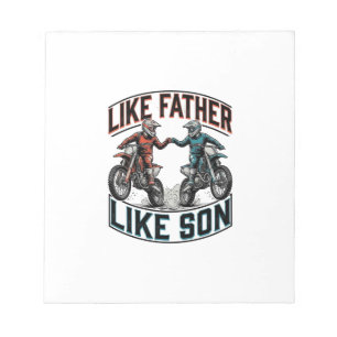 Like Father Like Son Motocross Vintage Vector Shir Notepad
