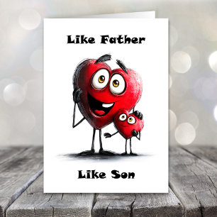 Like Father Like Son Red Hearts Father’s Day Card