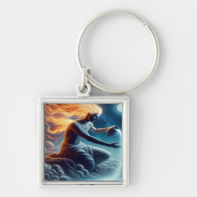 Like Fine Wine Fire Keychain (Front)