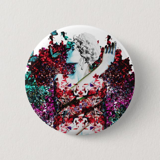 Like Flowering Flowers 2 Inch Round Button (Front)
