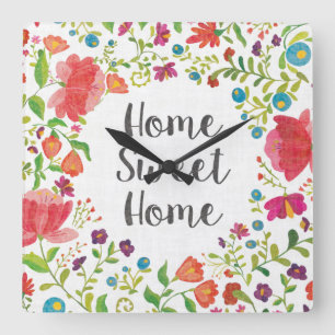 Like Frida V   Home Sweet Home Square Wall Clock