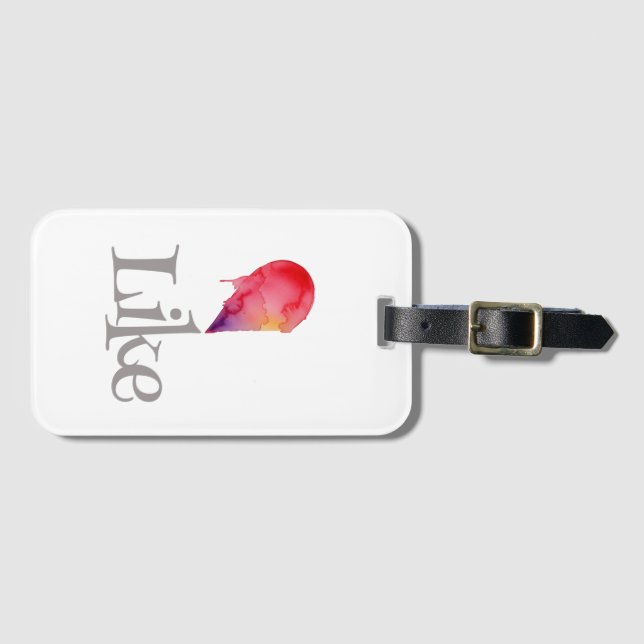 Like - half heart luggage tag (Front Horizontal)