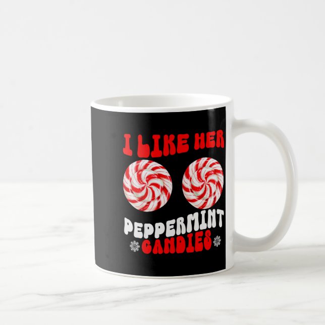 Like Her Peppermint Candies Like His Candy Cane Xm Coffee Mug (Right)