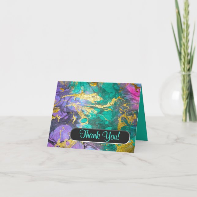 Like Oil and Water Thank You Note (Personalized) Card (Front)