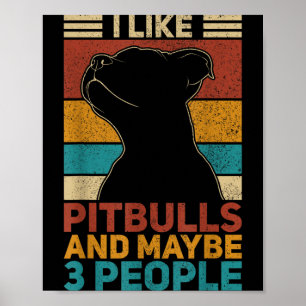 Like Pitbulls And Maybe 3 People Dog Lover Funny Poster