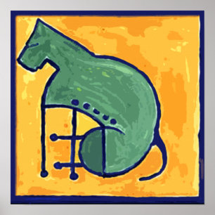 LIKE S DOG CUBISM POSTER