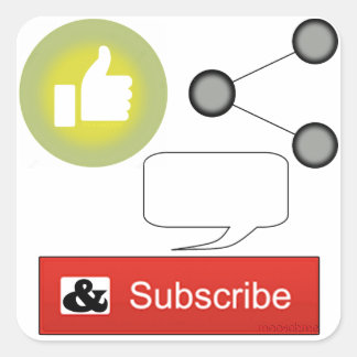 Like, Share, Comment and Subscribe  Square Sticker