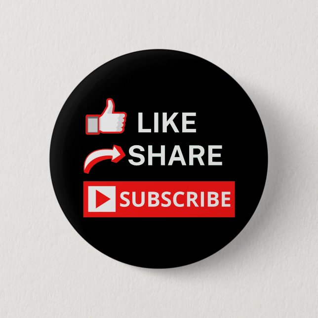 Like Share Subscribe 2 Inch Round Button (Front)