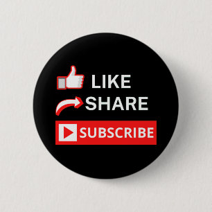 Like Share Subscribe 2 Inch Round Button
