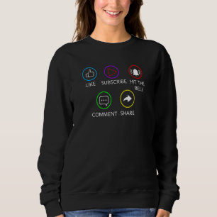 Like Share Subscribe Comment Share Video Content S Sweatshirt