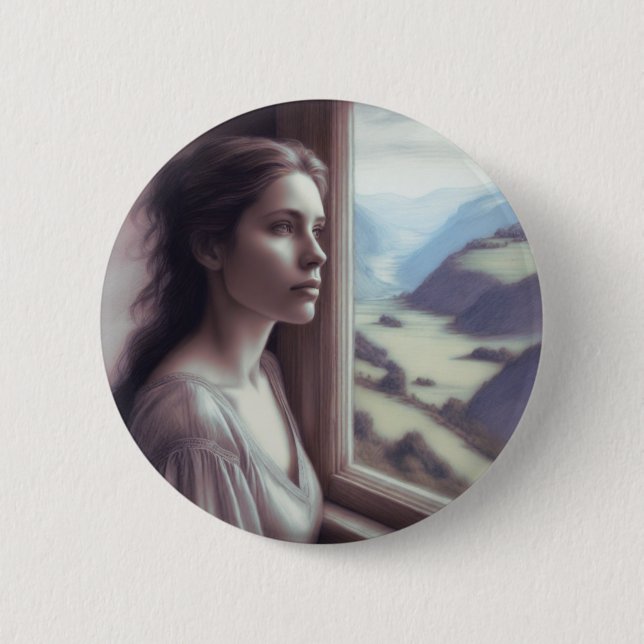 'Like Some Bold Seer in a Trance' 2 Inch Round Button (Front)