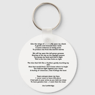 Like the wings of a butterfly upon my cheekA ge... Keychain