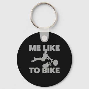 Like To Bike Funny Mountain Bike Extreme Mtb Bicyc Keychain