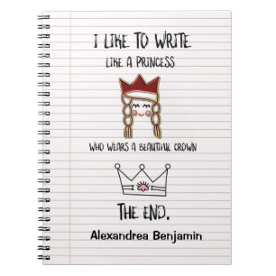 Like to Write Like Princess Personalize Name Notebook