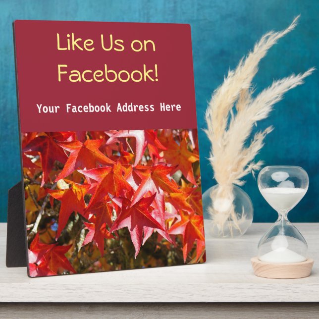 Like Us On Facebook counter Sign Plaque Autumn (Side)