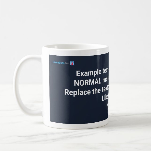LikeABoss.fun Official Mug - NORMAL MODE Edition (Left)