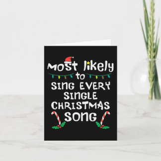 Likely Sing Every Christmas Song Xmas Family Match Card