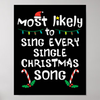 Likely Sing Every Christmas Song Xmas Family Match Poster