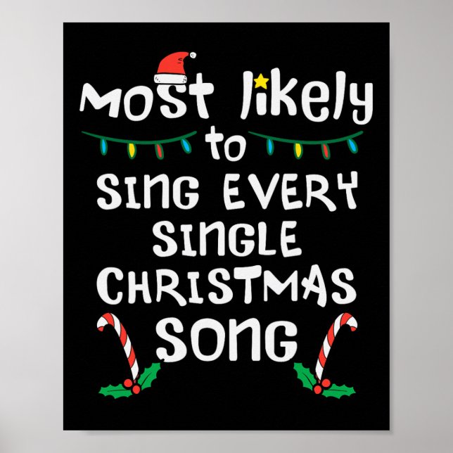 Likely Sing Every Christmas Song Xmas Family Match Poster (Front)