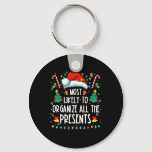 Likely To Organize All The Presents Family Christm Keychain