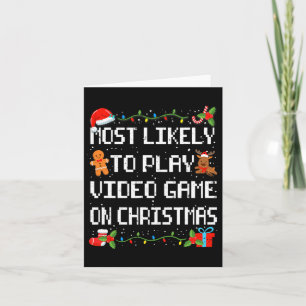 Likely To Play Video Game Family Matching Christma Card